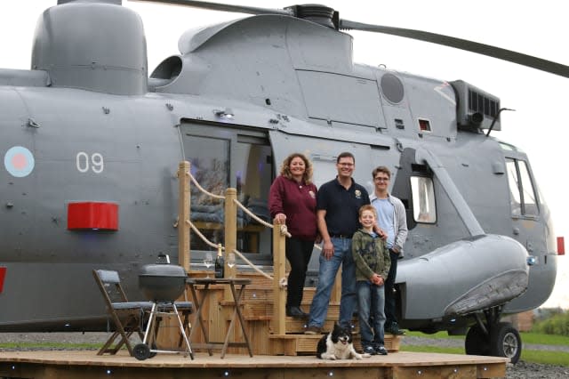 Sea King helicopter glamping accommodation