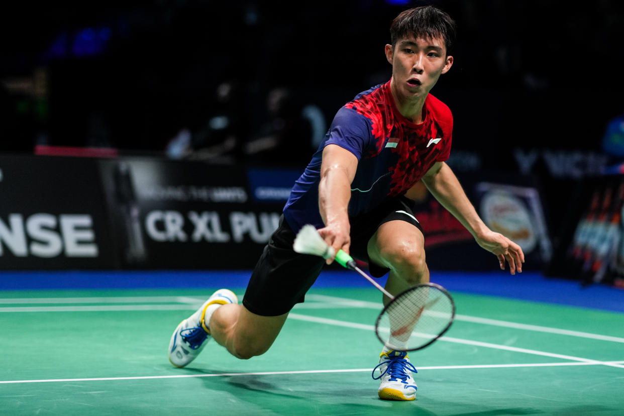 Singapore national shuttler Loh Kean Yew in action, (PHOTO: Shi Tang/Getty Images)