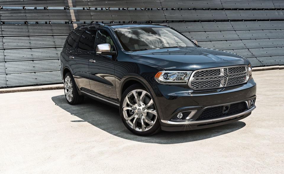 <p><strong>2.71 times</strong> more likely to be stolen than the average 2016–2018 model<br></p><p><a href="https://www.caranddriver.com/dodge/durango" rel="nofollow noopener" target="_blank" data-ylk="slk:The Dodge Durango;elm:context_link;itc:0;sec:content-canvas" class="link ">The Dodge Durango</a> is decidedly less luxurious than the Range Rover, yet it matches that SUV's likelihood of being stolen. </p>