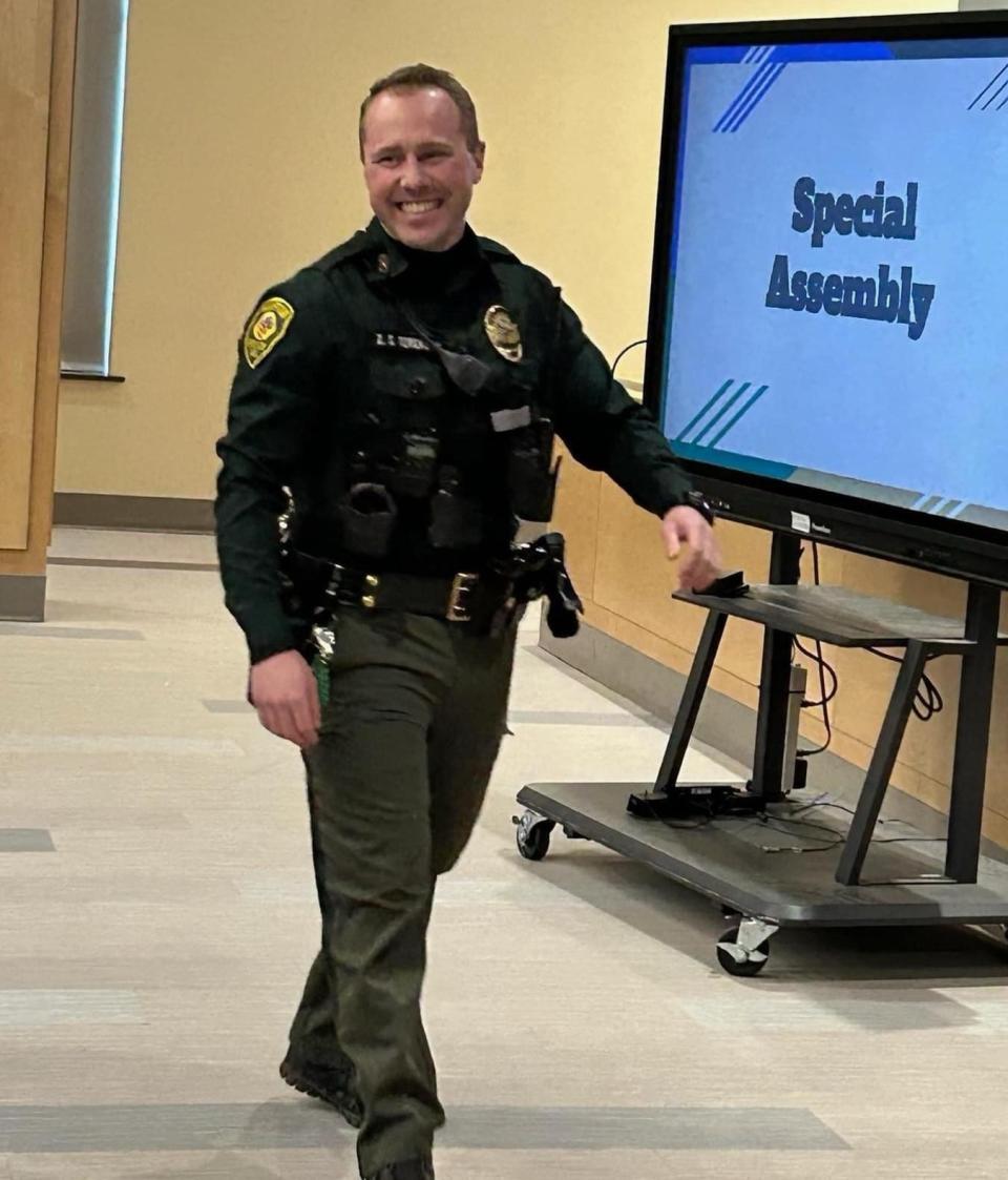 Hampton Academy school resource officer Zach Terenzoni received a “Special Recognition Award” March 12 from the New Hampshire Juvenile Police Officers Association.