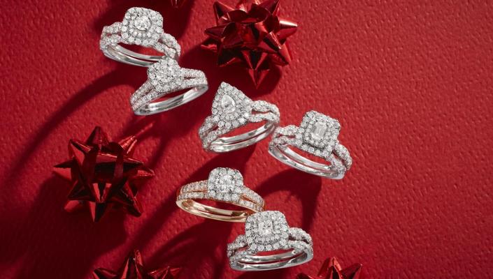 A selection of diamond rings from JCPenney.