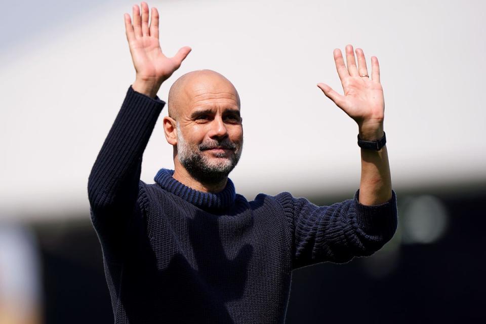 Pep Guardiola’s side have two league games remaining (Zac Goodwin/PA) (PA Wire)