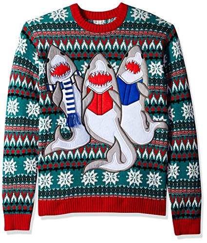 Carolling Sharks Ugly Christmas Sweater