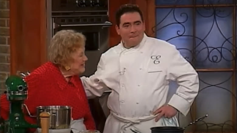 Julia Child and Emeril on set at Emeril Live