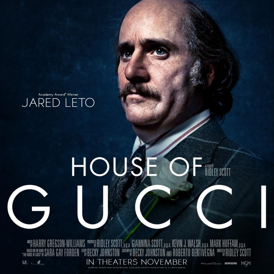 Jared Leto cast image released for the upcoming House of Gucci movie.