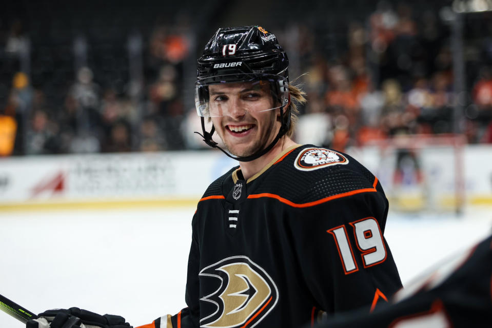 Troy Terry could be in store for a big fantasy hockey season. (Photo by Nicole Vasquez/NHLI via Getty Images)