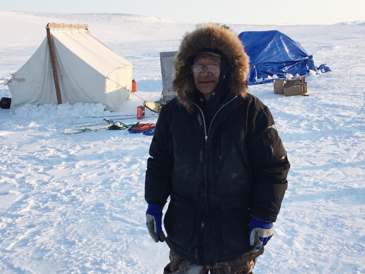 Robert Kuptana, a long-time hunter and trapper from Ulukhaktok, N.W.T., in 2018. Kuptana said that for the past few years the Arctic sea ice in his region has been rough — making it difficult to travel.  (Submitted by Robert Kuptana - image credit)