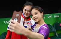 <p>For all the controversy surrounding the Rio de Janeiro Olympics, the power of the Games to connect and inspire is still unrivaled. And sometimes, the most impactful moments can come away from competition, like when gymnasts Lee Eun-ju of South Korea and Hong Un-Jong of North Korea came together to take a selfie. (REUTERS/Dylan Martinez) </p>