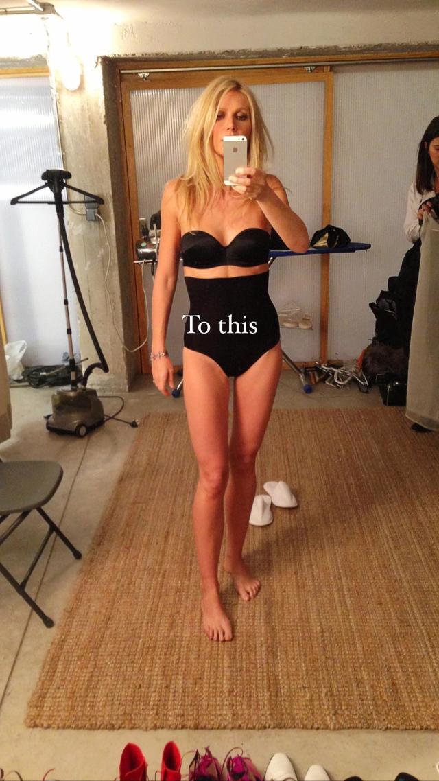 Gwyneth Paltrow Praises Stylist Elizabeth Saltzman While Posing in Sultry  Underwear Set