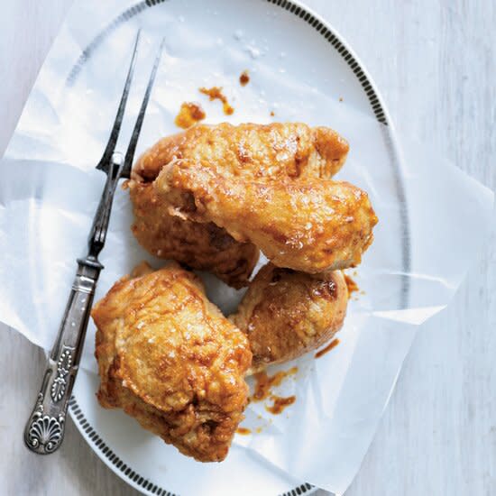 Tea-Brined and Double-Fried Hot Chicken