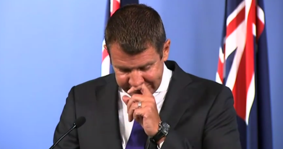 Mr Baird became emotional during his press conference this morning.