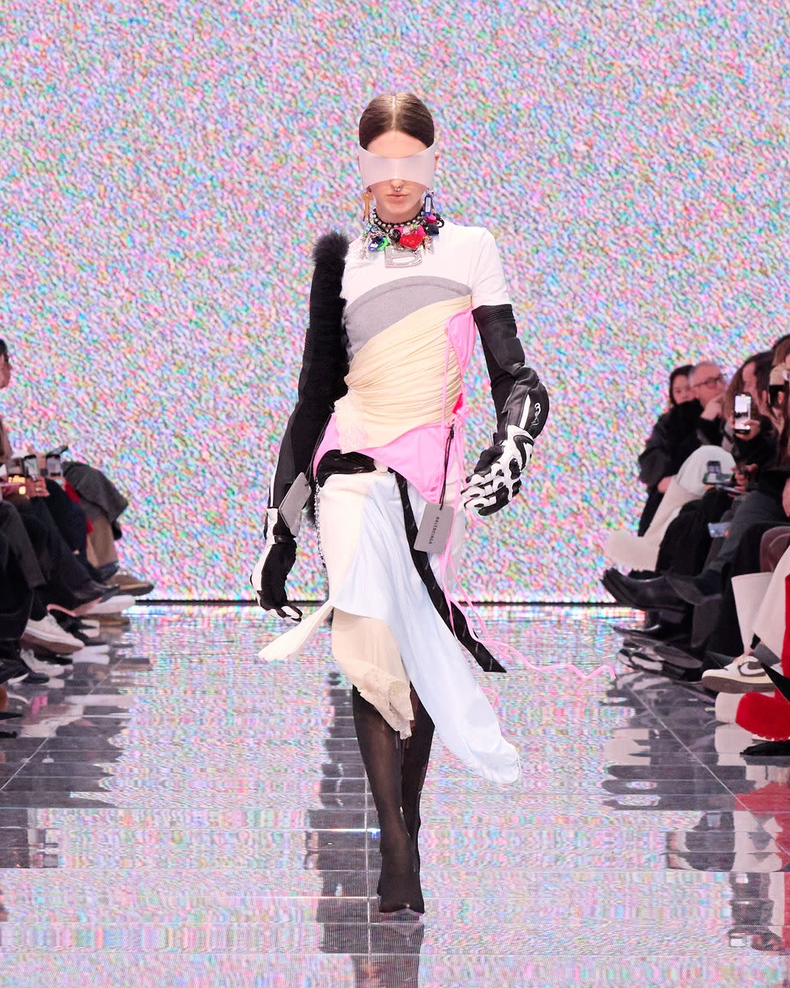 a person walking on a runway