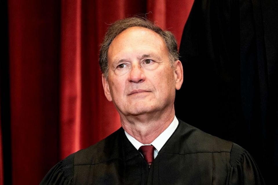 PHOTO: Justice Samuel Alito sits during a group photo at the Supreme Court in Washington, D.C., April 23, 2021. (Erin Schaff/Pool via Getty Images, FILE)