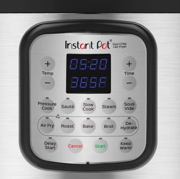 Close up of instant pot display