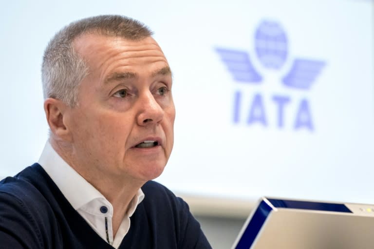 Le directeur général de l'Iata, Willie Walsh, le 6 décembre 2023 à Genève (Fabrice COFFRINI)