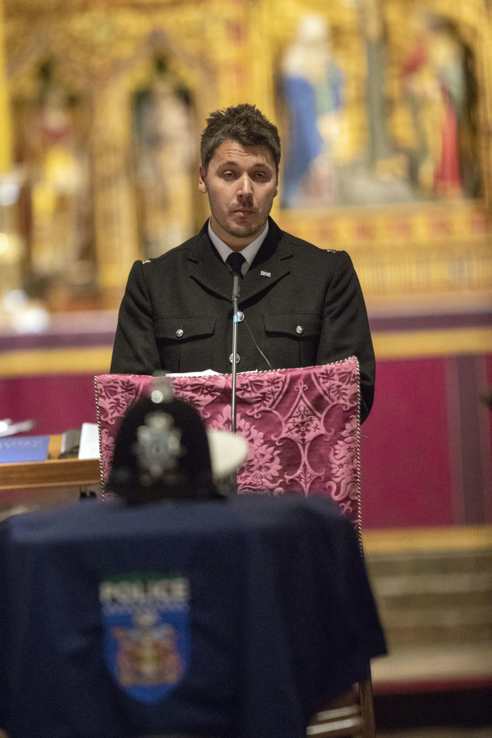 A police colleague pays tribute to Pc Andrew Harper. (PA)