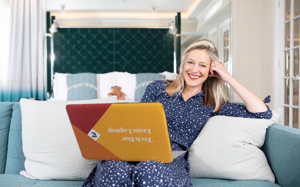 Lucy Denyer jumped at the chance to work in peace and quiet from a hotel room - Rii Schroer/The Telegraph