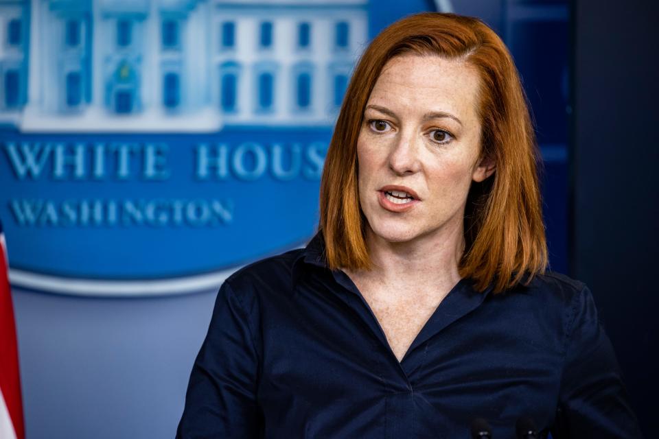 White House Press Secretary Jen Psaki speaks during the daily press briefing in the Brady Press Briefing Room at the White House on March 4, 2021 in Washington, DC.