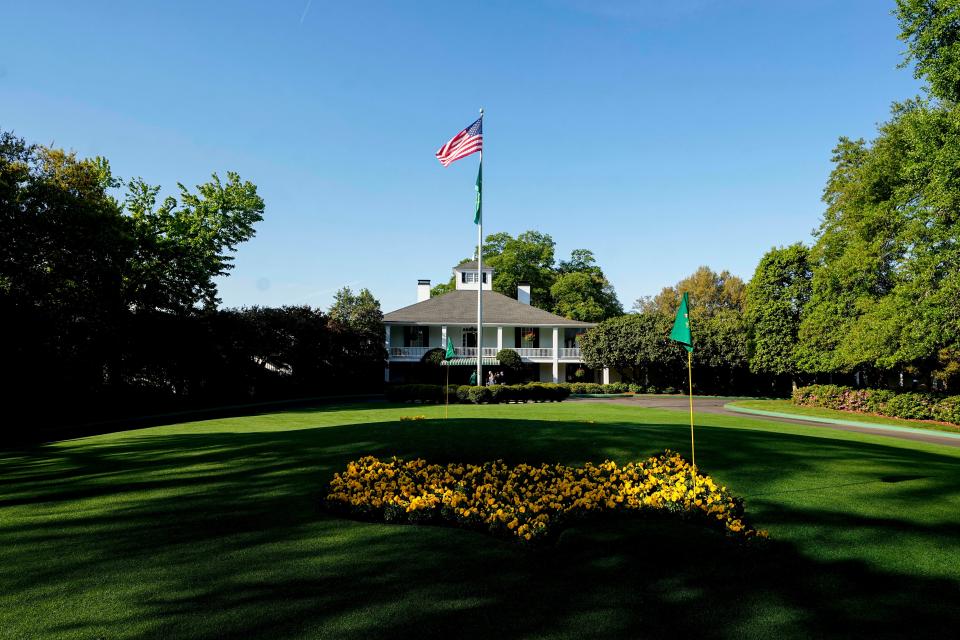 Founders Circle during a practice round for the Masters Tournament golf tournament at Augusta National Golf Club. Mandatory Credit: Adam Cairns-USA TODAY Network