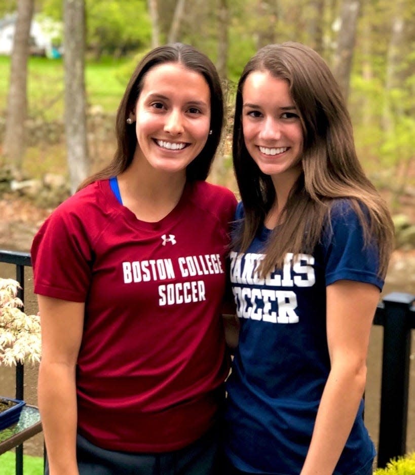 Former Nipmuc Regional High School soccer standouts Gaby Carreiro (left) and Juliette Carreiro.