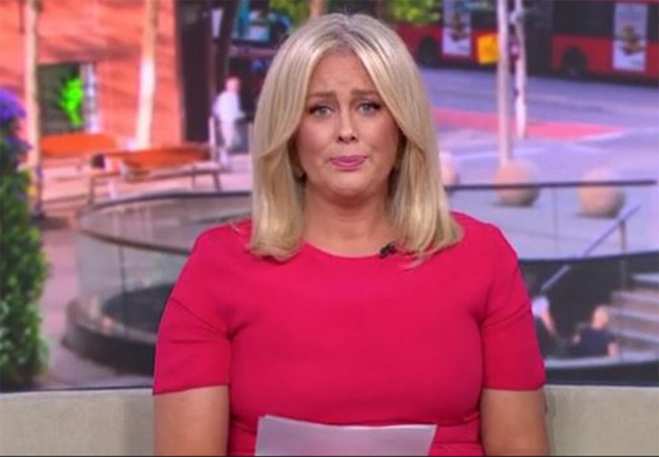 Samantha Armytage crying on Sunrise