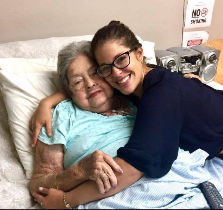 Mia Castro embraces her grandmother.&nbsp; (Photo: Mia Castro)