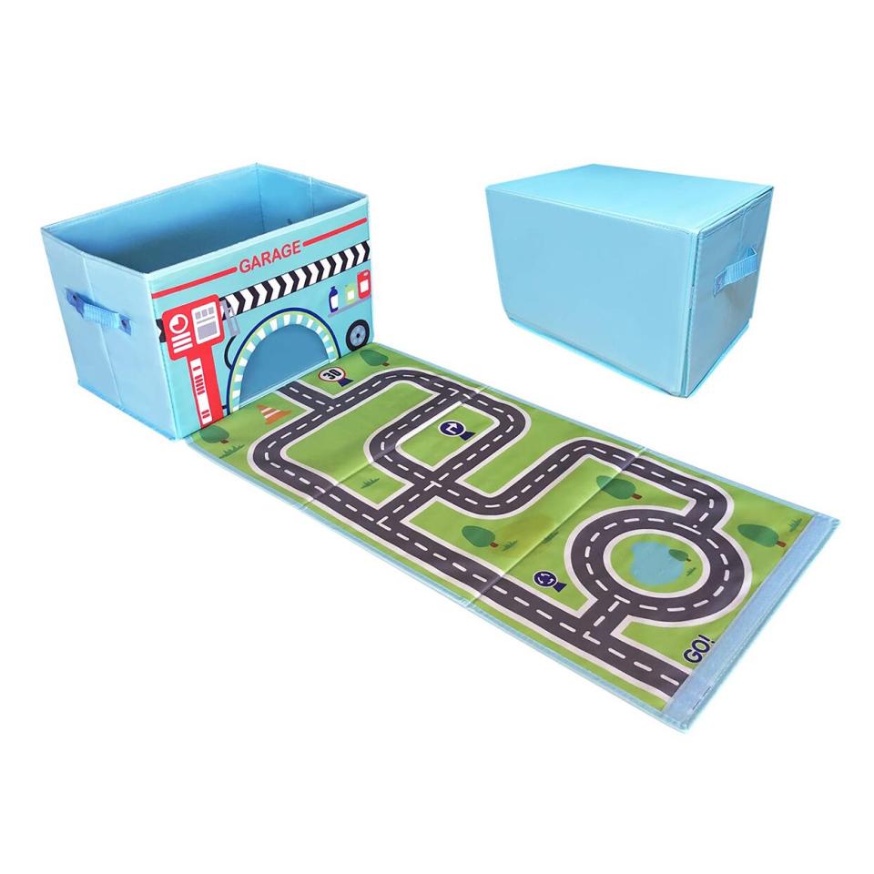 EMBRACE PLAY Toy Storage Box with car Rug