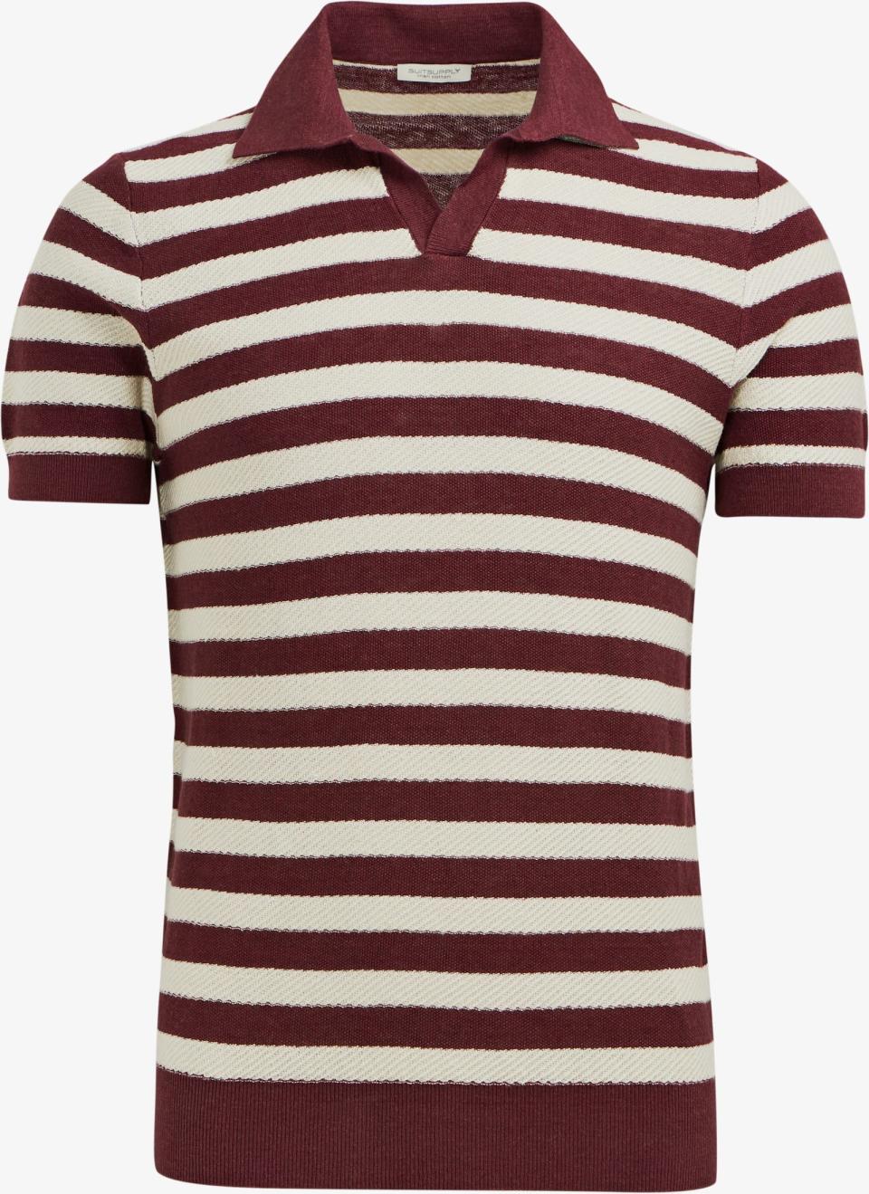 Burgundy Stripe Polo