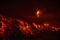 <p>Mount Etna, Europe’s most active volcano, spews lava during an eruption, near the Sicilian town of Catania, southern Italy, Tuesday, Feb. 28, 2017. The eruption was not dangerous and the airport of Catania is still open and fully operating. (Salvatore Allegra/AP) </p>