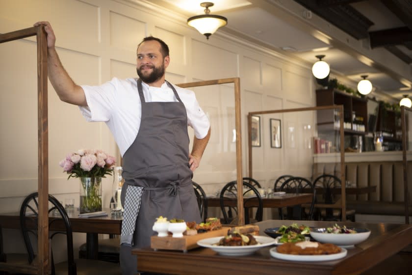 PASADENA, CA - JUNE 23: Portrait of . Chef Dean Yasharian is the owner and executive chef at Perle. Perle is a family-owned French inspired restaurant located in a beautiful in Old Town, Pasadena, CA Tuesday, June 23, 2020(Francine Orr / Los Angeles Times)