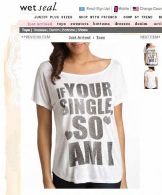 This shirt is currently on sale on WetSeal.com for $16.80