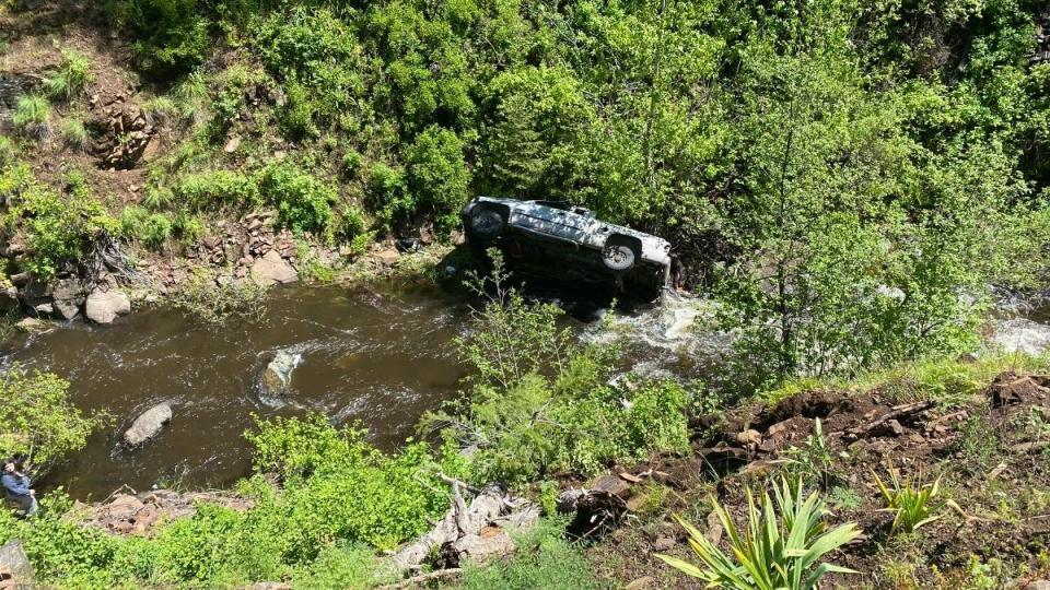 美國男子車輛翻覆墜落山溝，愛犬飛奔6公里求助，讓主人得以獲救。（圖／翻攝自Baker County Sheriff’s Office）