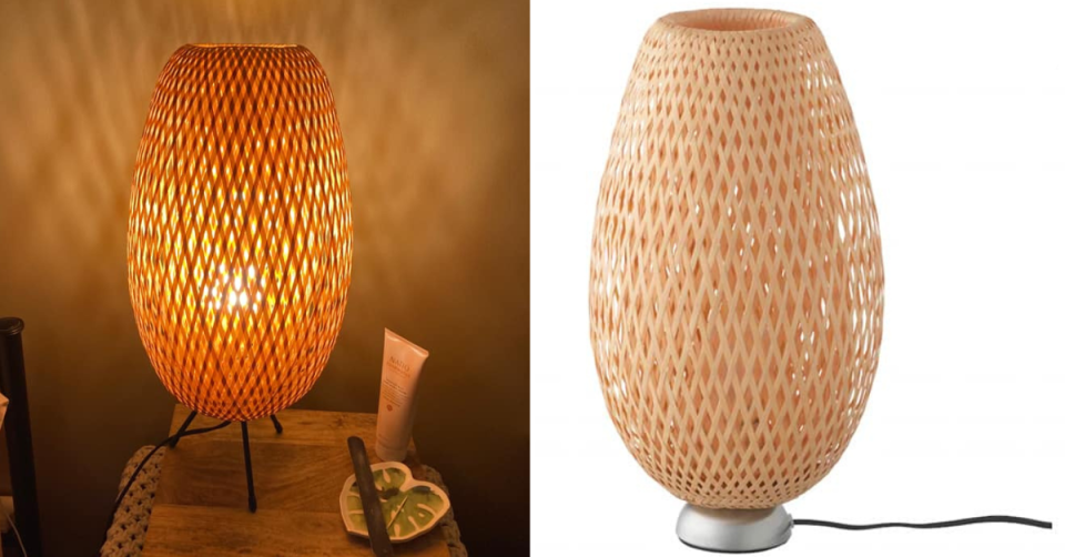 Kmart lamp next to a very similar Ikea lamp which costs a lot more