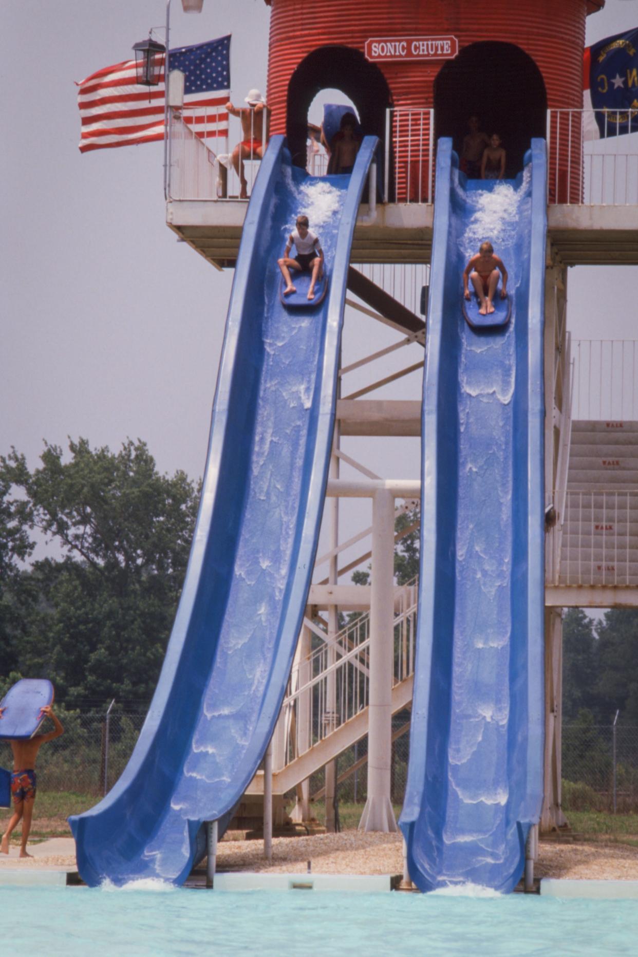 Waterville USA water park in Fayetteville on June 24, 1987, the same year the park closed down. On May 6, 2024, the FCEDC will be presenting a project plan for a possible water park revival or a new amusement park in Fayetteville.