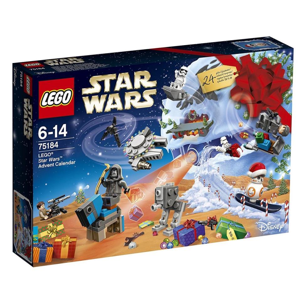 <p>Children can get ready for some festive fun as behind the doors of this calendar l</p><p><strong>BUY NOW: </strong><strong><a rel="nofollow noopener" href="https://www.amazon.co.uk/LEGO-Star-75184-Advent-Calendar/dp/B06WD3SGCC/" target="_blank" data-ylk="slk:LEGO Star Wars The Last Jedi 75184 Advent Calendar Toy, £21.89, Amazon;elm:context_link;itc:0;sec:content-canvas" class="link ">LEGO Star Wars The Last Jedi 75184 Advent Calendar Toy, £21.89, Amazon</a></strong></p>