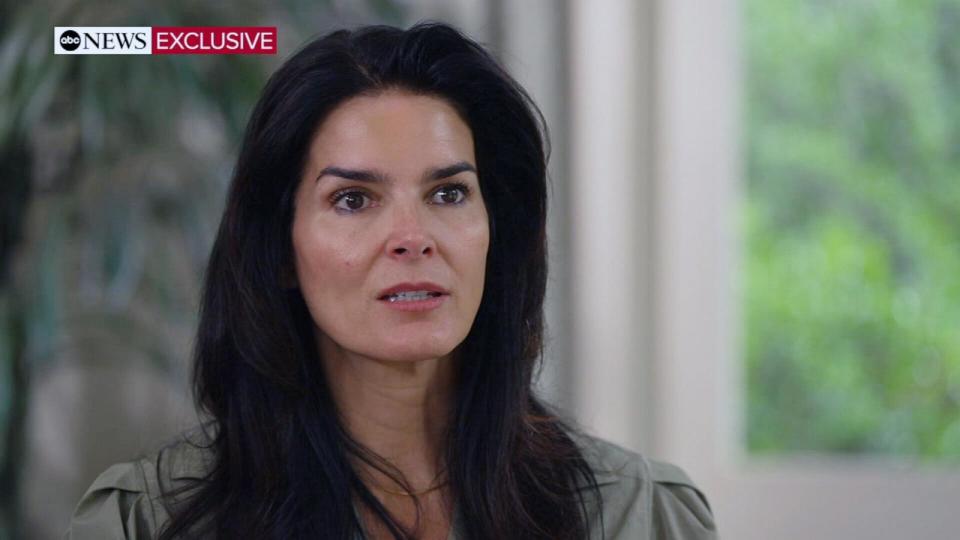 PHOTO: Actress Angie Harmon speaks with ABC News' Juju Chang in an interview that aired May 15, 2024, on 'Good Morning America.' (ABC News)