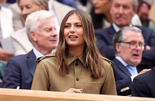 Twenty years on from winning the women's singles title aged 17, Maria Sharapova watched the Centre Court action from the royal box