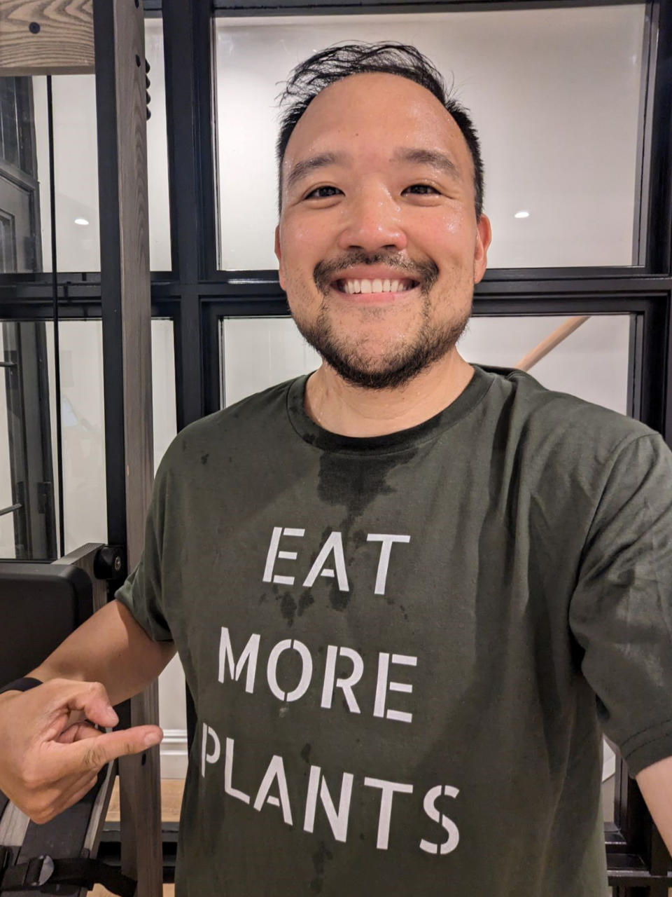 More than a year ago, Peter Sunwoo transitioned to a mostly plant-based diet. He increased the amount he exercised, too, to lose some weight. (Courtesy Peter Sunwoo)