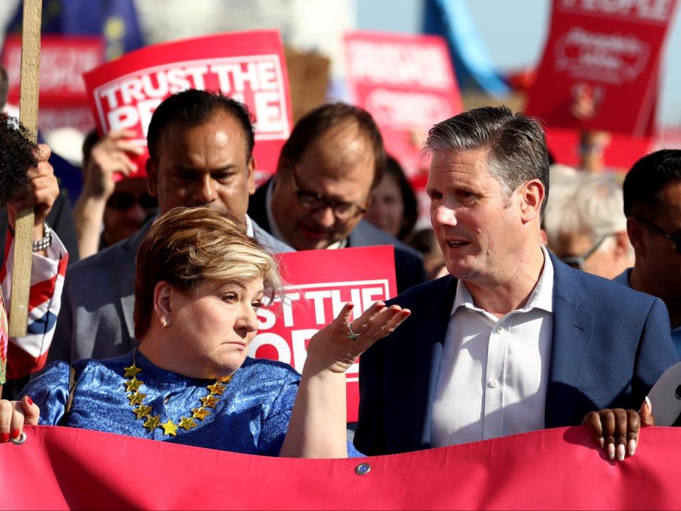 Keir Starmer at anti-Brexit rally in 2019 (PA)