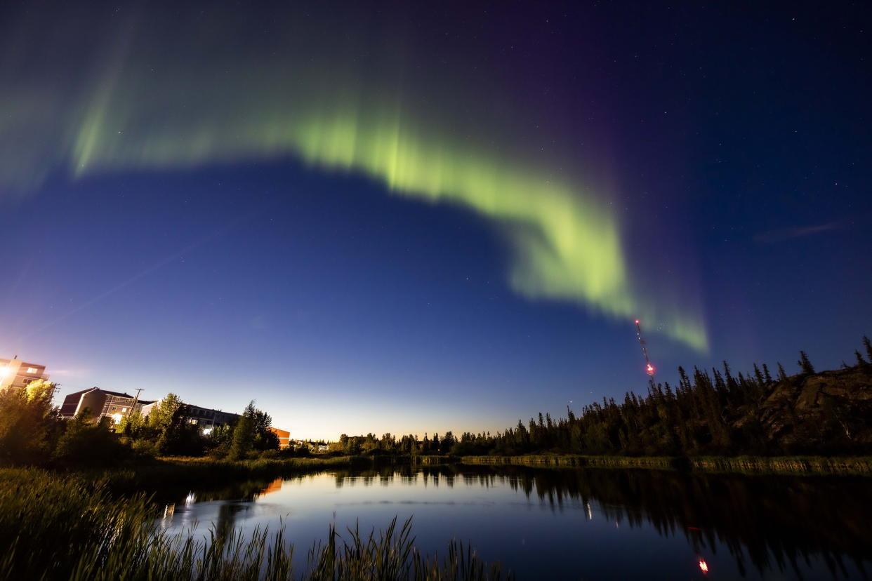 Faint auroras may be visible in Northern Hemisphere skies after weekend