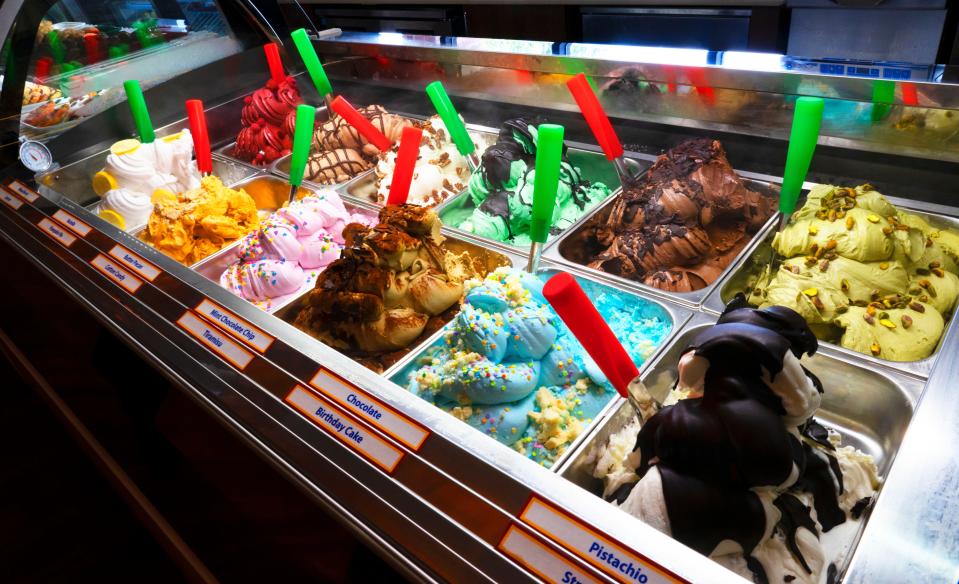 In addition to a selection of traditional Italian cakes, cookies and cannoli, Mandola's Italian Kitchen also offers a rotating selection of gelato. All are prominently displayed in cases at the coffee and dessert bar in the dining room.