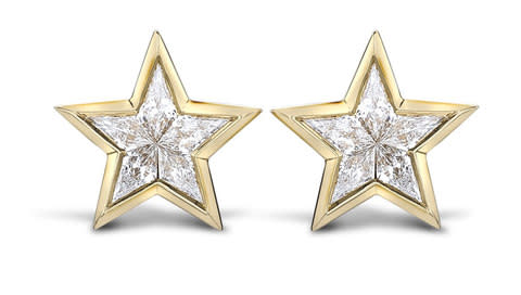 Rockstar small diamond studs in yellow gold, £950