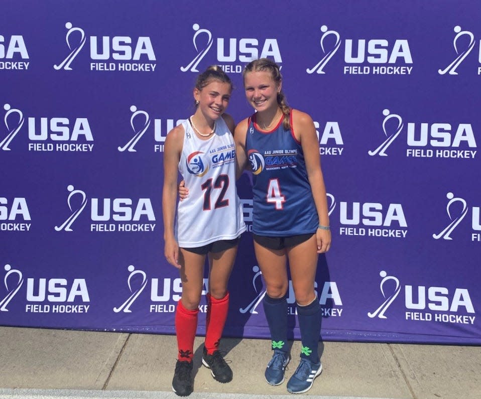 Fall River residents Kathryn Gauvin, right, and Lila Stilley pose for a photo after being selected for the Junior Olympic games