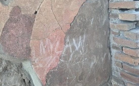 Damage at Pompeii - British man vandalises Pompeii house by carving initials into wall