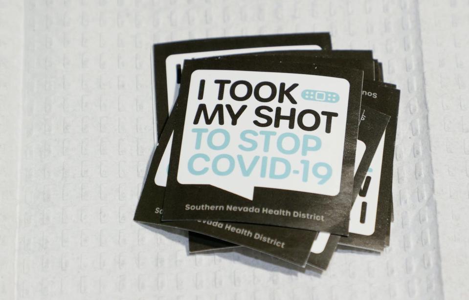 stickers given out to people who get vaccinated