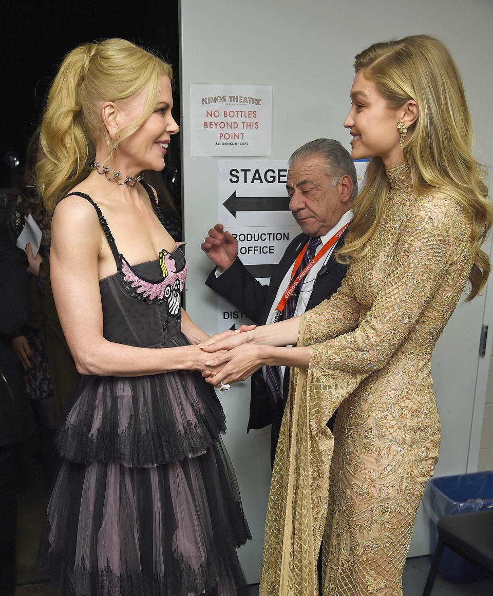 Nicole Kidman und Model Gigi Hadid begegneten sich hinter den Kulissen. (Bild: Getty Images)