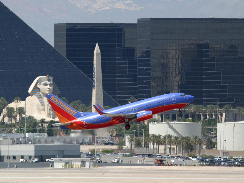 Southwest flight takes off from Vegas