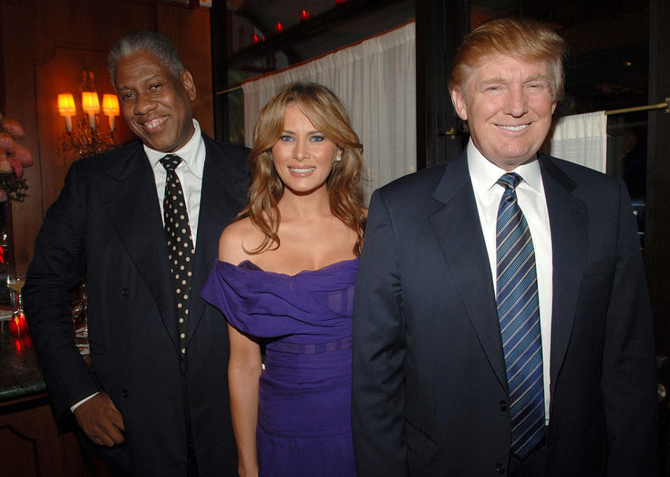 André Leon Talley, Melania Trump, and Donald Trump at an event in New York City in June 2005 (Photo: Stephen Lovekin/WireImage)