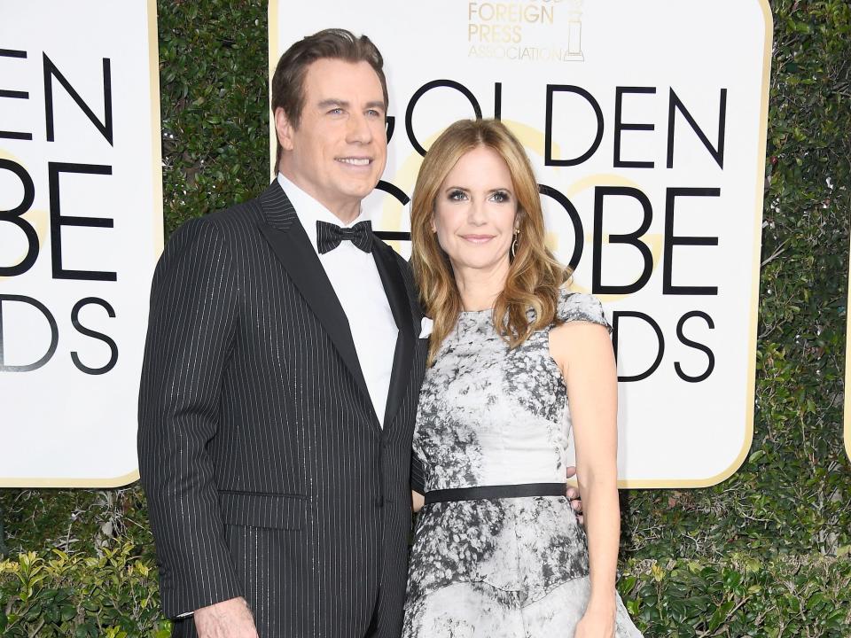 John Travolta and Kelly Preston golden globes