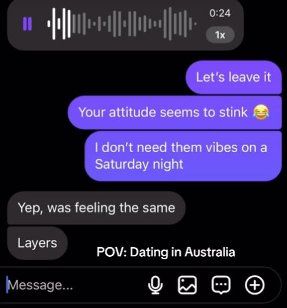 The text made her question dating in Australia. Thasonum/TikTok